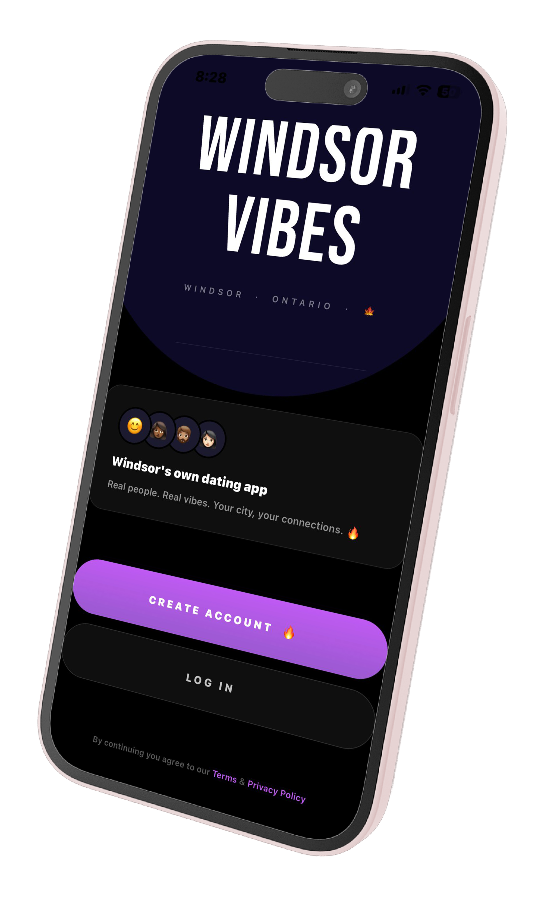 Windsor Vibes — onboarding screen